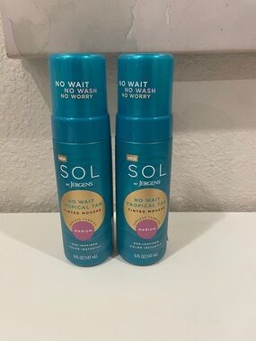 SOL by Jergens No Wait Tropical Tan Tinted Mousse - Medium 2 Bottles